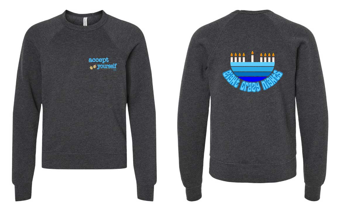 Eight Crazy Nights Youth Crewneck Fleece Sweatshirt